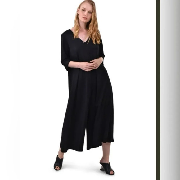 Alembika Knit V-Neck oversized Jumpsuit wide leg sz 4 / XL - Picture 11 of 12